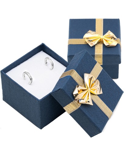 PUDEŁKO PREZENTOWE Z KOKARDKĄ NA KOLCZYKI , BIŻUTERIĘ.