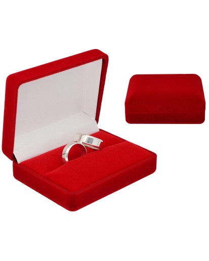 PUDEŁKO ELEGANCKIE WELUROWE CZERWONE NA OBRĄCZKI ŚLUB ,ŚLUBNE .
