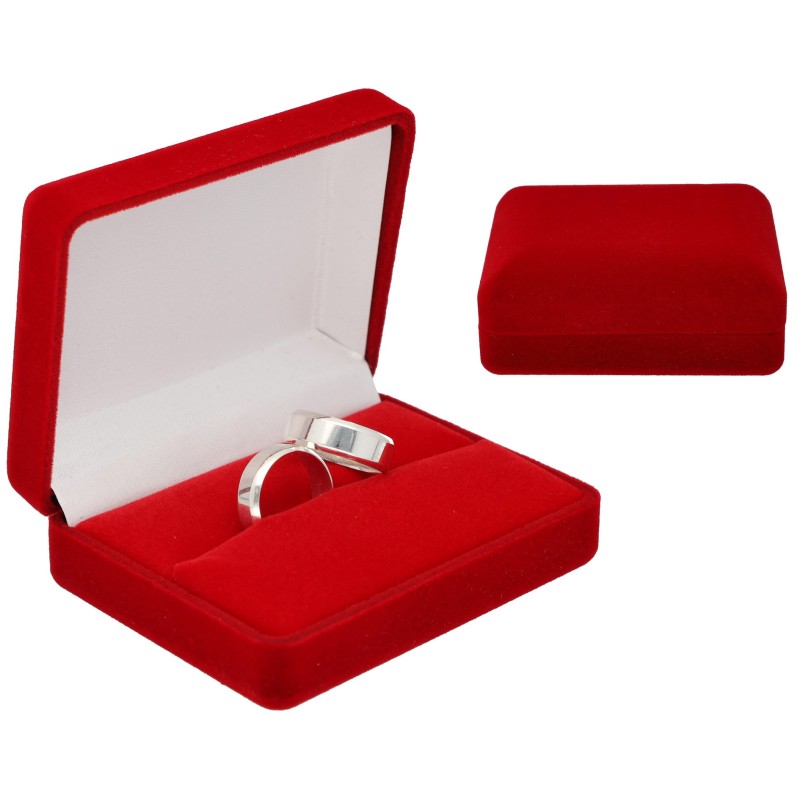 PUDEŁKO ELEGANCKIE WELUROWE CZERWONE NA OBRĄCZKI ŚLUB ,ŚLUBNE .