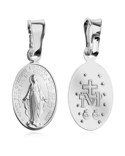 Srebrny Cudowny Medalik Matka Boska Niepokalana 925