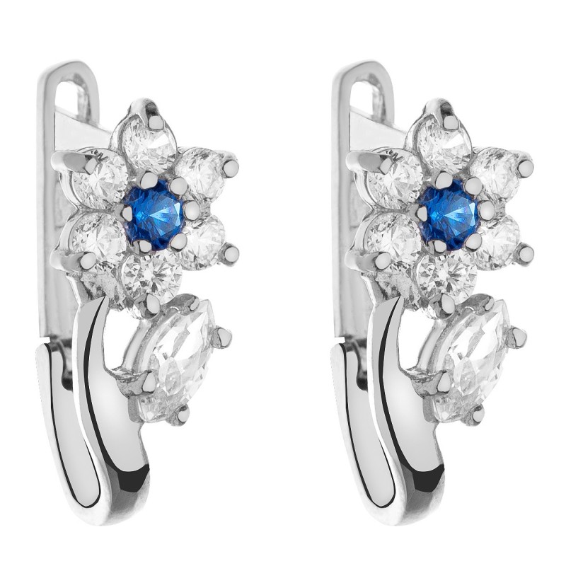 SREBRNE KOLCZYKI DAMSKIE KWIATKI KWIATY SREBRO PRÓBY 925