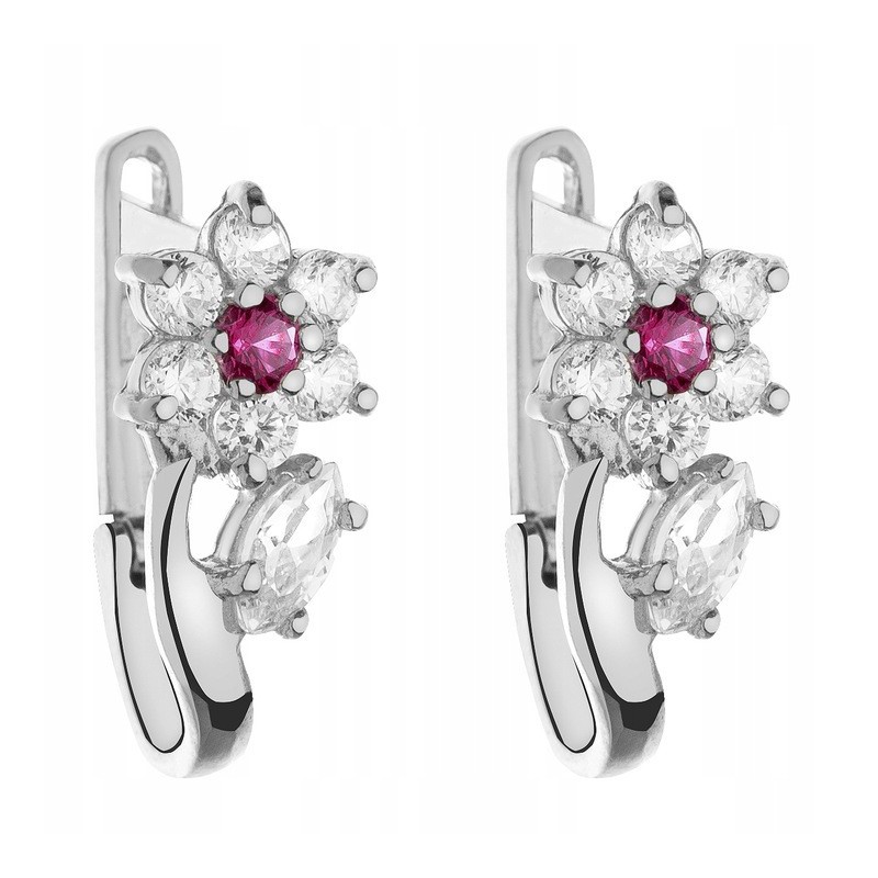 SREBRNE KOLCZYKI DAMSKIE KWIATKI KWIATY SREBRO PRÓBY 925