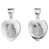 Medalik Szkaplerzny 925 –  Otwarte Serce Jezusa i Maryi ze srebra