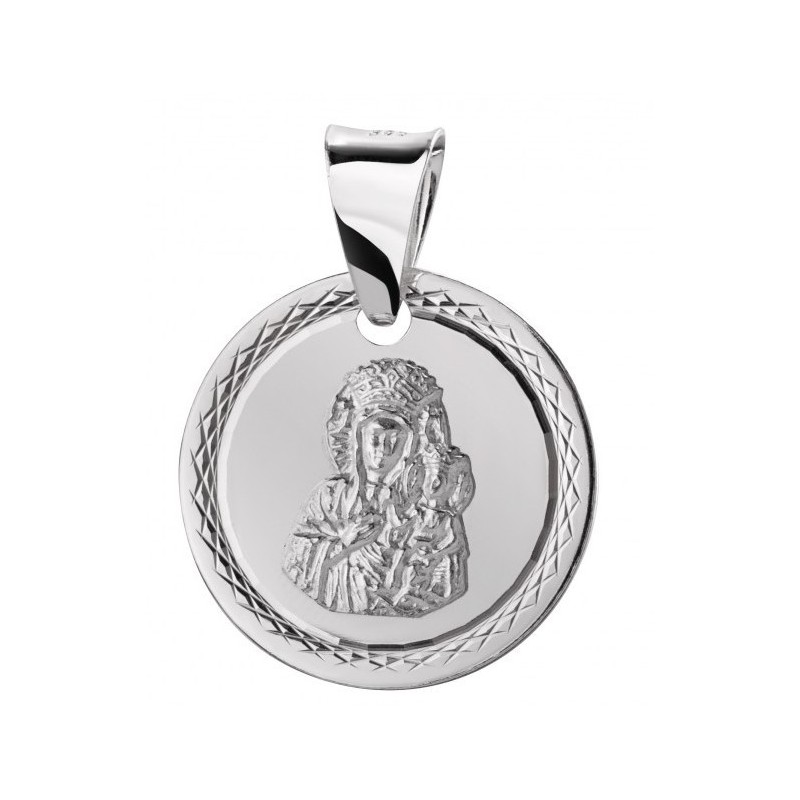 Srebrny Medalik Matka Boska Częstochowska 925 | Wisiorek