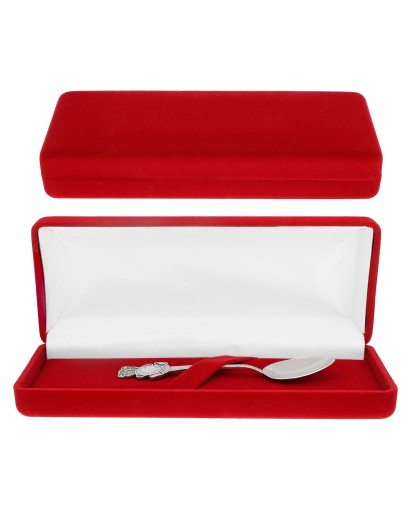 Pudełko welurowe prostokątne czerwone lub granatowe na łyżeczkę