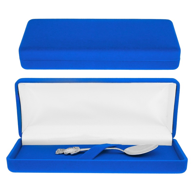 Pudełko welurowe prostokątne czerwone lub granatowe na łyżeczkę