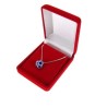 Pudełko welurowe prostokątne czerwone na łańcuszek zawieszkę
