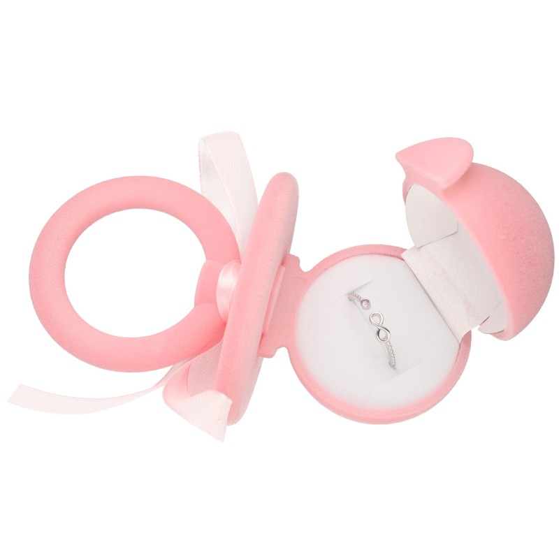 Pudełko welurowe smoczek na biżuterię kolory miks