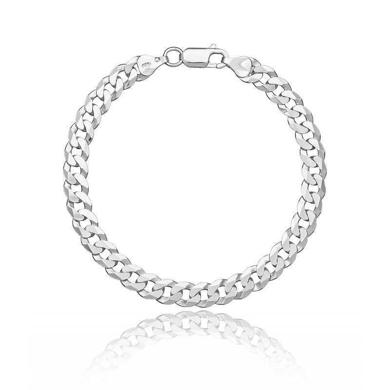 Srebrna diamentowana bransoletka męska pancerka 925 - 21 cm srebro