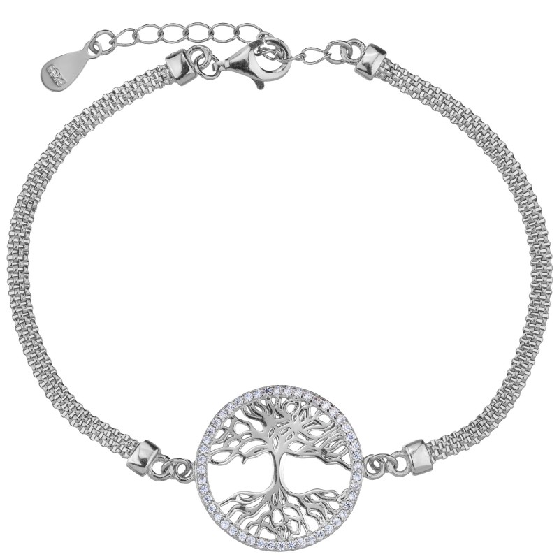 SREBRNA BRANSOLETKA DAMSKA DRZEWKO SZCZĘŚCIA 20CM SREBRO 925