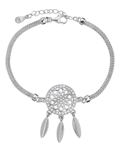 SREBRNA BRANSOLETKA DAMSKA ŁAPACZ SNÓW 20CM SREBRO 925