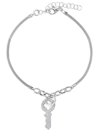 SREBRNA BRANSOLETKA DAMSKA KLUCZ 21 CM SREBRO 925
