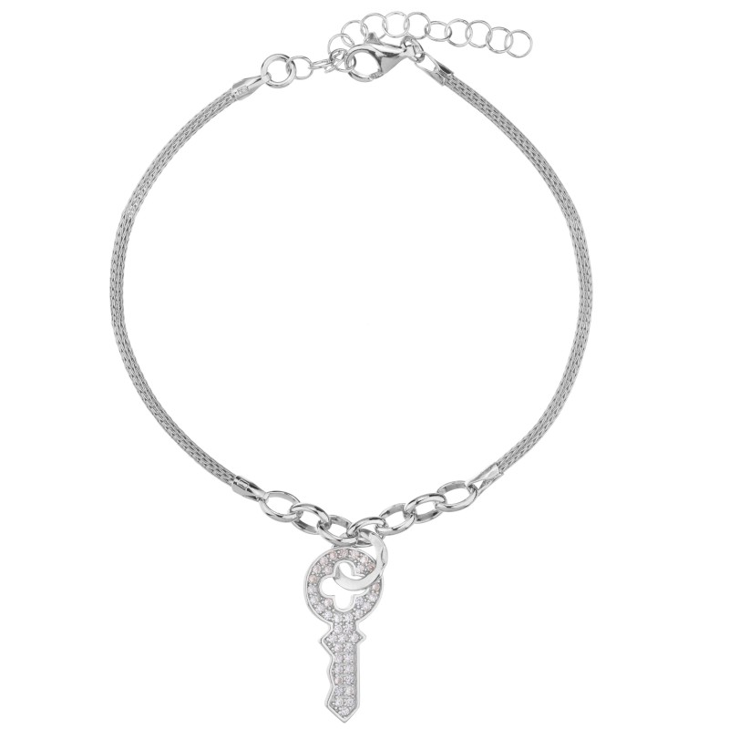 SREBRNA BRANSOLETKA DAMSKA KLUCZ 21 CM SREBRO 925