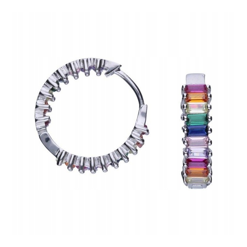 copy of SREBRNE DAMSKIE KOLCZYKI ANGIELSKIE PRZECINKI CYRKONIE RODOWANE 925