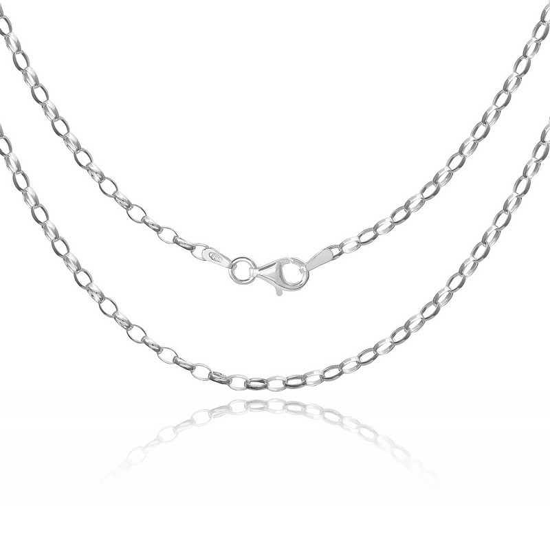 Srebrny łańcuszek Rolo 925 okrągłe ogniwa – 45–100 cm