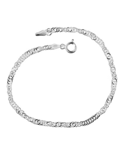 SREBRNA BRANSOLETKA DAMSKA NA RĘKĘ SINGAPUR SREBRO 925