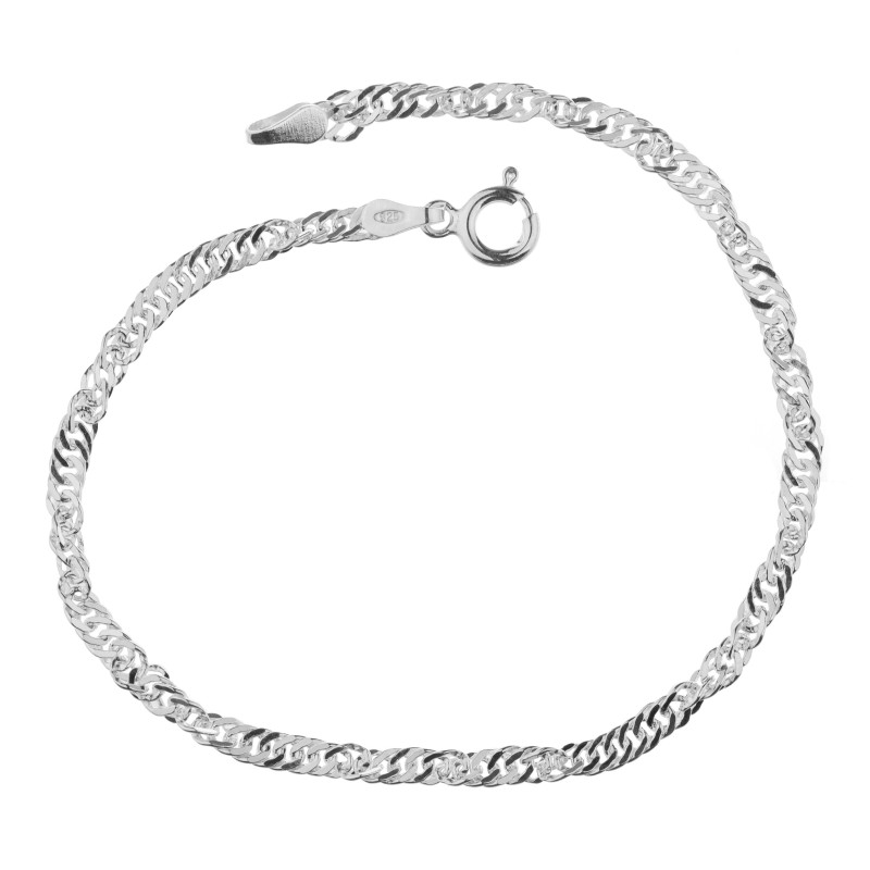 Srebrna bransoletka Singapur 925 20 cm – 0,50 mm, połysk