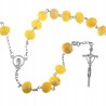 Różaniec srebrny naturalny mleczny bursztyn z paciorkami 15 - 17 g 925 + gratis
