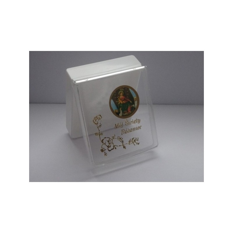 Różaniec srebrny naturalny mleczny bursztyn z paciorkami 15,6 - 17,5 g 925 + gratis