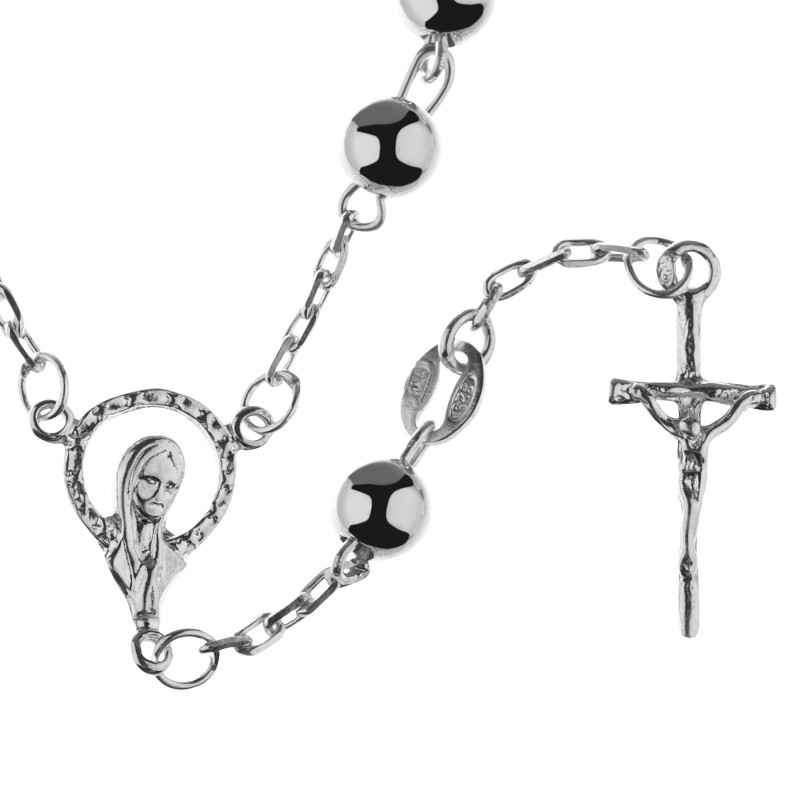 Srebrny różaniec dziesiątka różańca z krzyżem 3,07 g 925