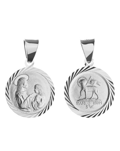 Srebrny medalik na Komunię 925 – pamiątka I Komunii | KALA SILVER