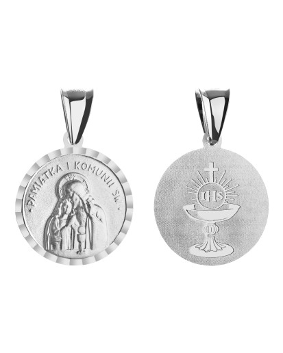 Srebrny medalik Pamiątka I Komunii Świętej 925 – klasyczny wzór