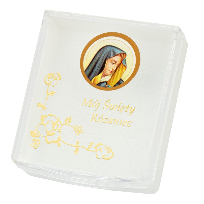 Plastikowe pudełko na różaniec święty