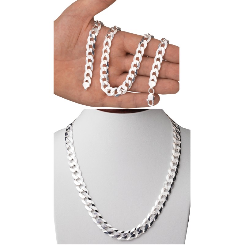 Gruby łańcuszek srebrny Pancerka 10,5 mm męski | 50–60 cm | 925