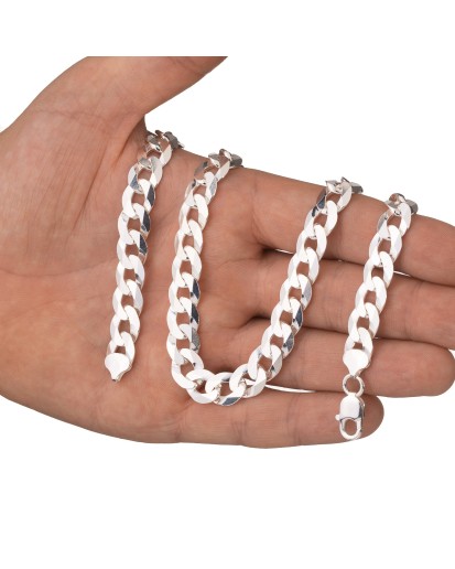 Gruby łańcuszek srebrny Pancerka 10,5 mm męski | 50–60 cm | 925