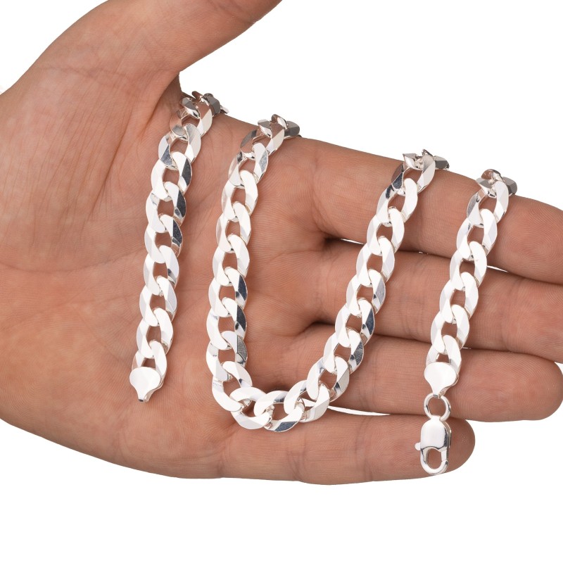 Srebrny łańcuszek pancerka męski 10,5 mm 50-60 cm 925