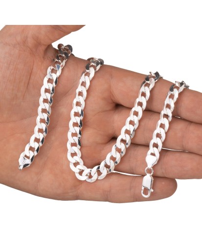 Gruby łańcuszek srebrny Pancerka 9,1 mm męski | 50–60 cm | 925