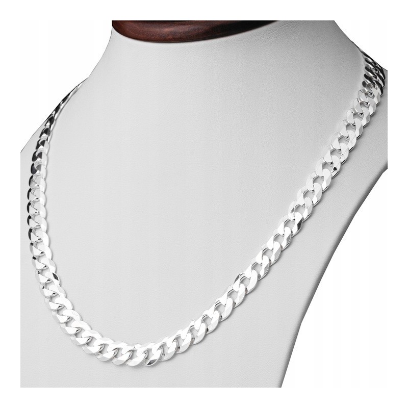 Gruby łańcuszek srebrny Pancerka 9,1 mm męski | 50–60 cm | 925