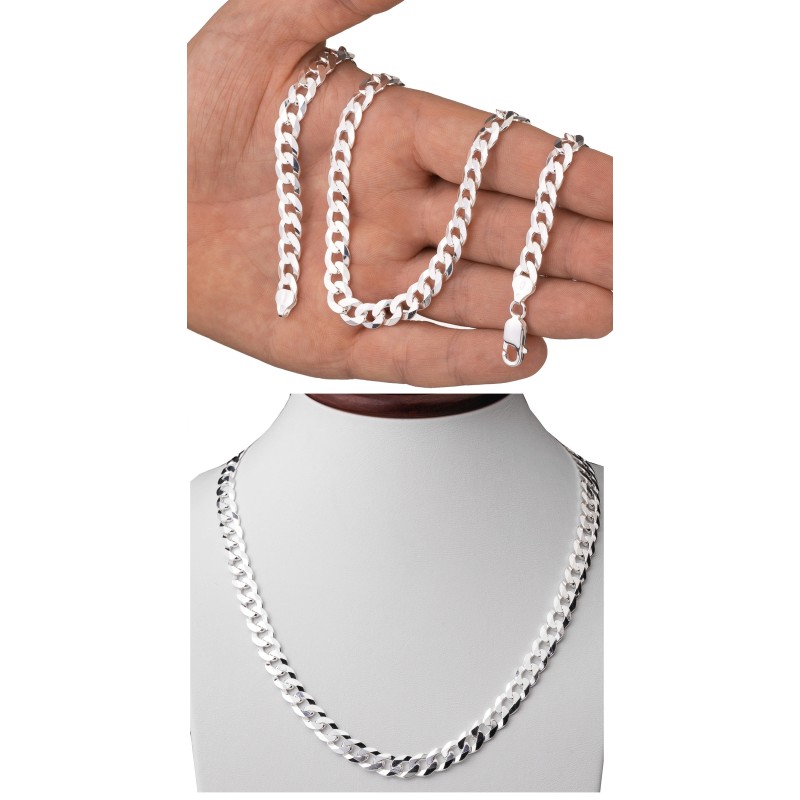 Gruby łańcuszek srebrny Pancerka 8,4 mm męski | 50–60 cm | 925