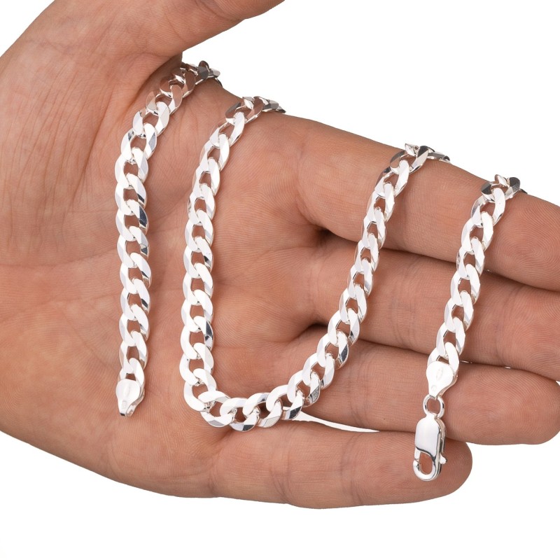 Srebrny łańcuszek pancerka gruby męski 8,4 mm 50-60 cm 925