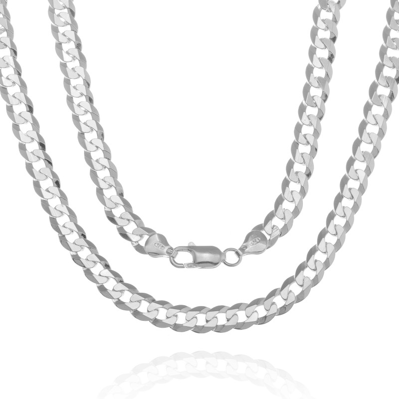 Srebrny łańcuszek Pancerka gruby męski 7,1 mm | 50–60 cm | 925