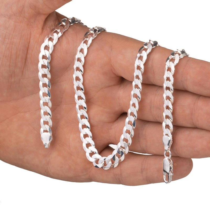 Srebrny łańcuszek pancerka gruby męski 7,1 mm 50-60 cm 925