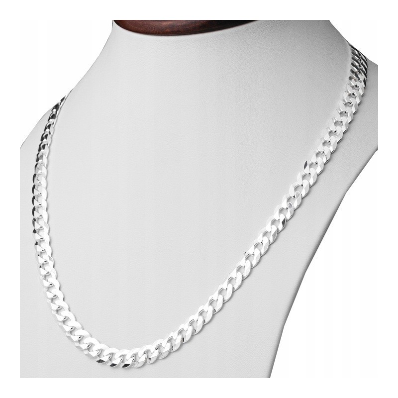 Srebrny łańcuszek Pancerka gruby męski 7,1 mm | 50–60 cm | 925