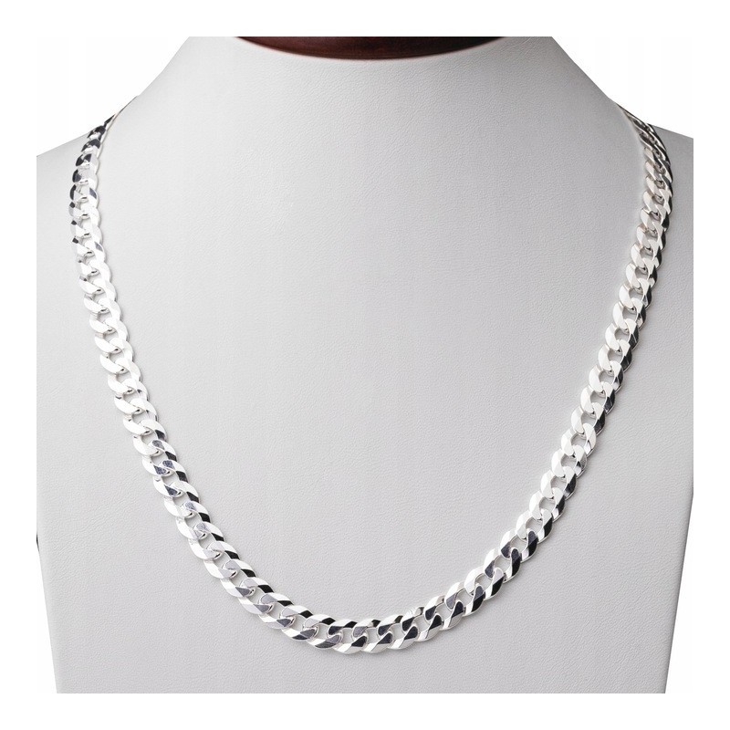Srebrny łańcuszek Pancerka gruby męski 7,1 mm | 50–60 cm | 925