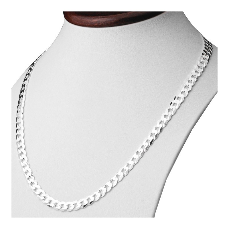 Srebrny łańcuszek Pancerka gruby męski 6,4 mm | 45–60 cm | 925