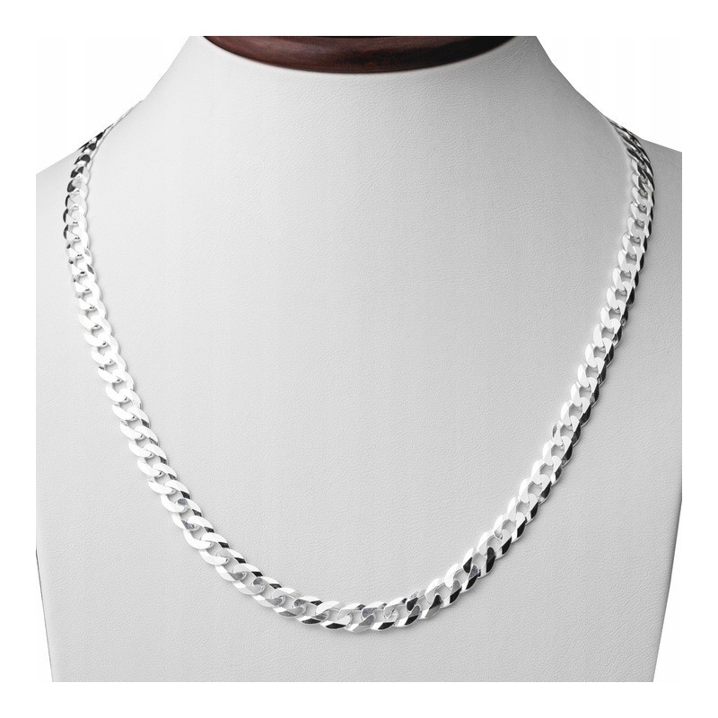 Srebrny łańcuszek Pancerka gruby męski 6,4 mm | 45–60 cm | 925