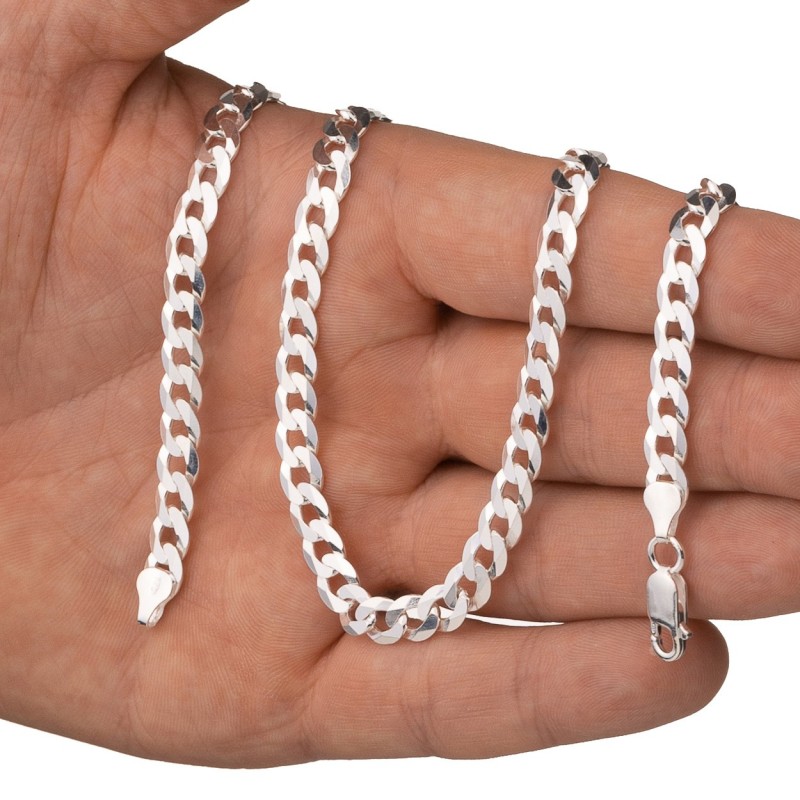 Srebrny łańcuszek Pancerka gruby męski 6,4 mm | 45–60 cm | 925