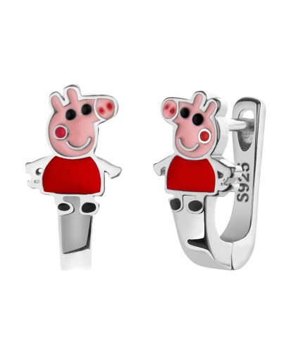 Srebrne kolczyki dziecięce świnki angielskie 925