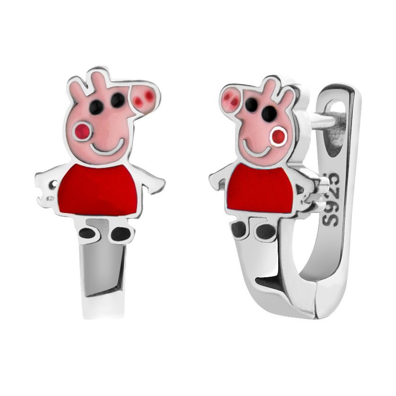Srebrne kolczyki dziecięce świnki angielskie 925