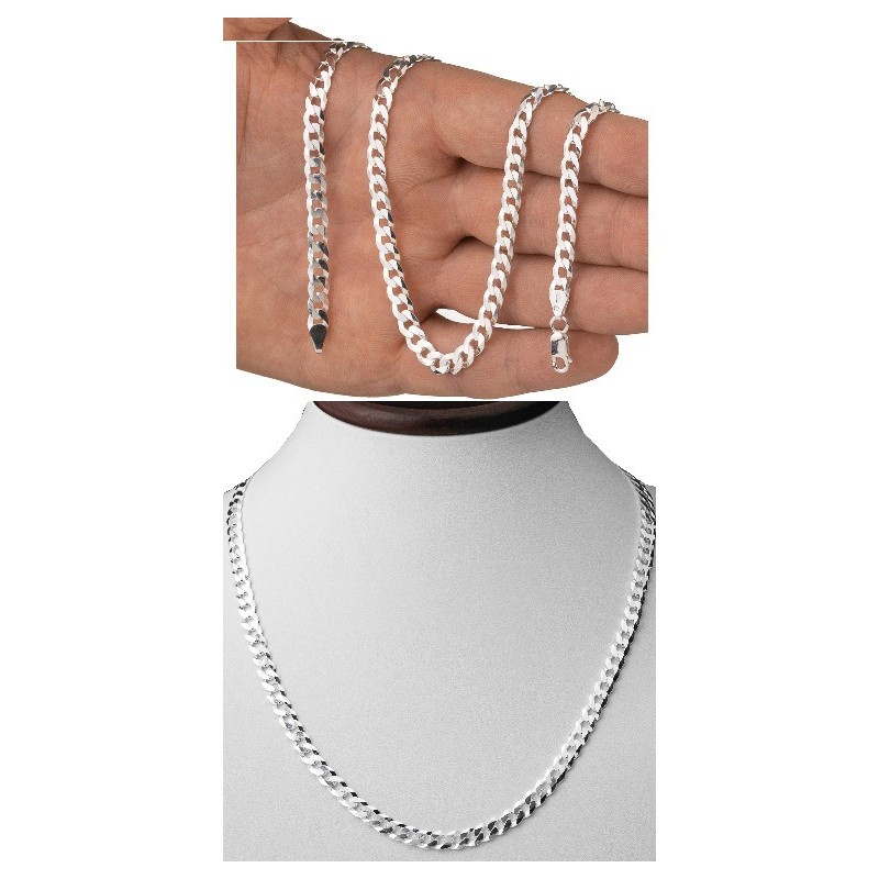 Srebrny łańcuszek Pancerka gruby 5,9 mm męski | 50–60 cm | 925