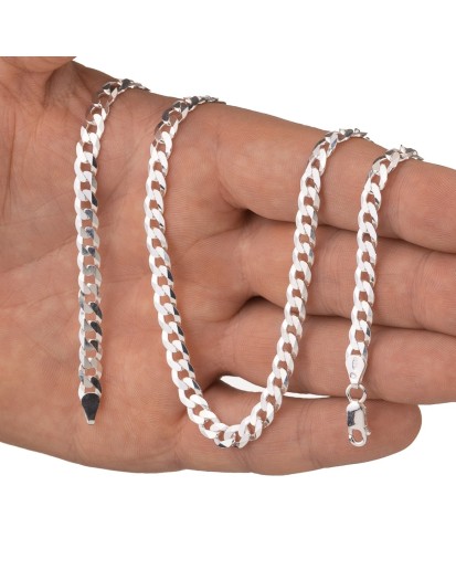 Srebrny łańcuszek pancerka gruby męski 5,9 mm 50-60 cm 925