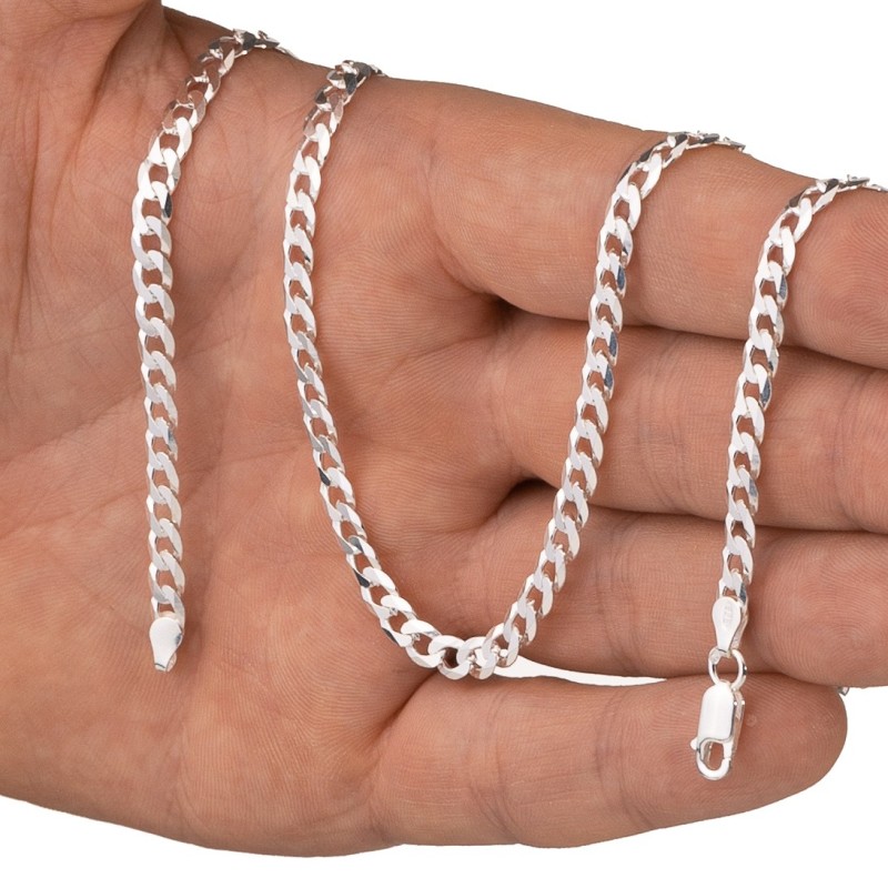 Srebrny łańcuszek Pancerka gruby męski 5,1 mm | 45–60 cm | 925