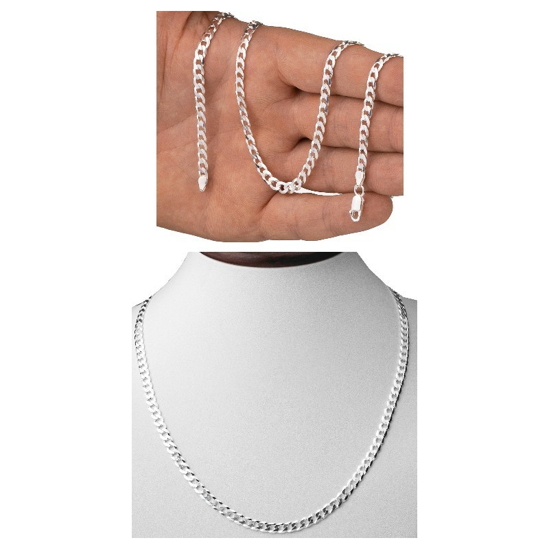 Srebrny łańcuszek Pancerka gruby męski 5,1 mm | 45–60 cm | 925