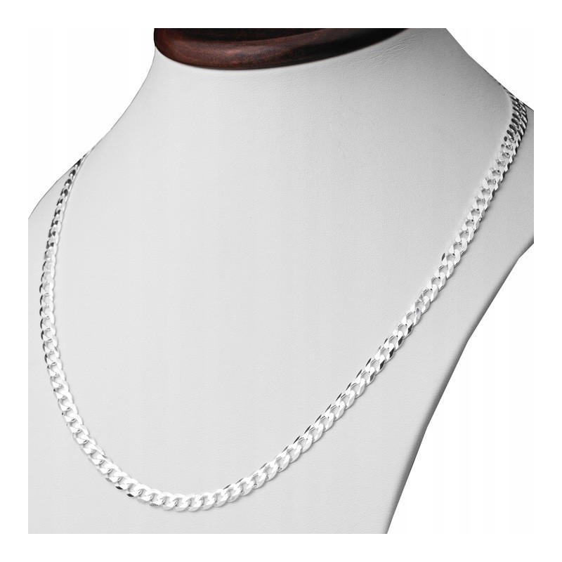 Srebrny łańcuszek Pancerka gruby męski 5,1 mm | 45–60 cm | 925