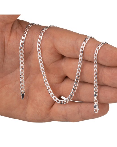 Srebrny łańcuszek pancerka gruby męski 4,2 mm 45-60 cm 925