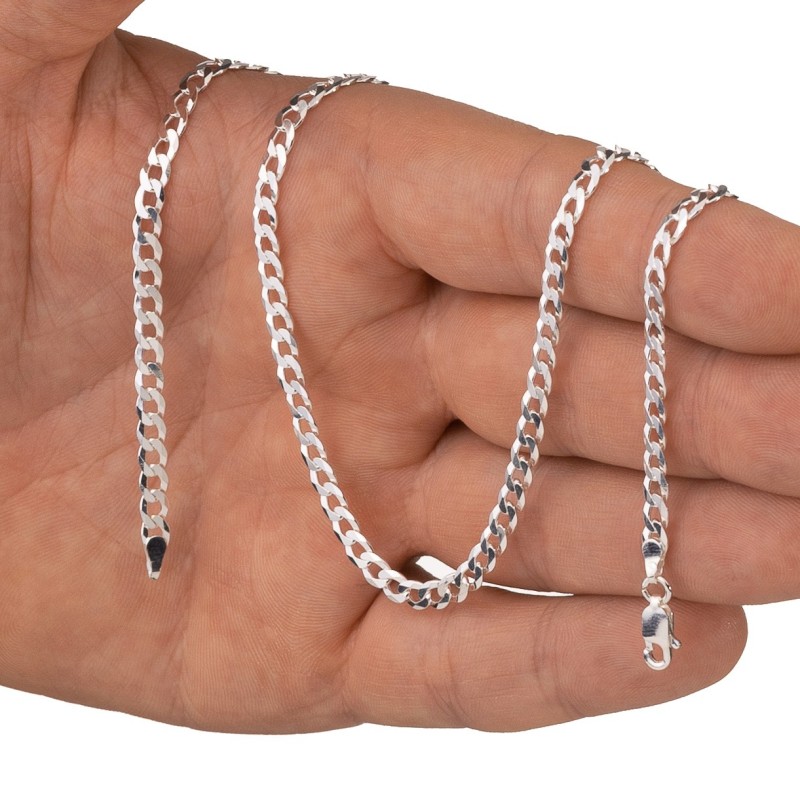 Srebrny łańcuszek Pancerka gruby męski 4,2 mm | 45–60 cm | 925